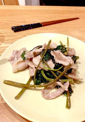 やさしい豚バラ空芯菜炒め-レシピのメイン写真