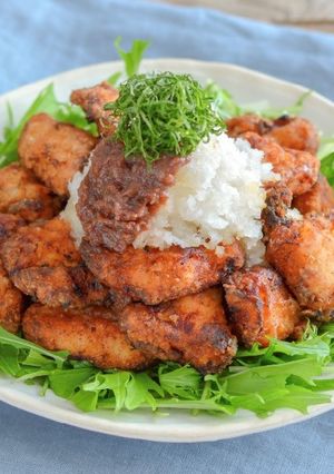 塩こうじ唐揚げの梅しそおろし♪-レシピのメイン写真