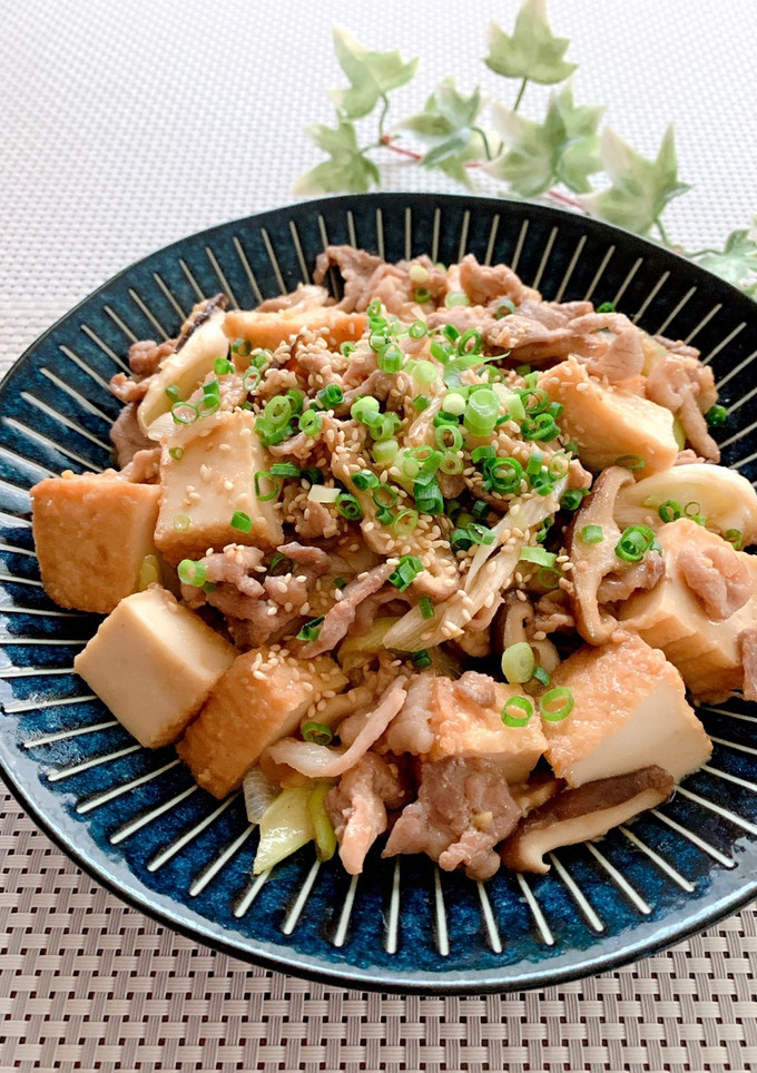 簡単・節約！厚揚げと豚肉の甘みそ炒め-レシピのメイン写真