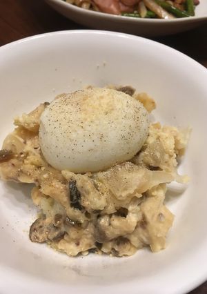 半熟卵onポテトサラダ-レシピのメイン写真