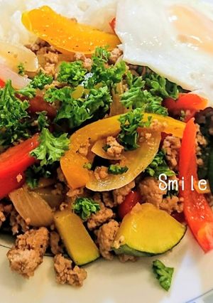 夏野菜で☆なんちゃってガパオライス♪-レシピのメイン写真