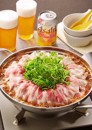 モリモリ食材を崩す！ダム型クリアアサヒ鍋-レシピのメイン写真