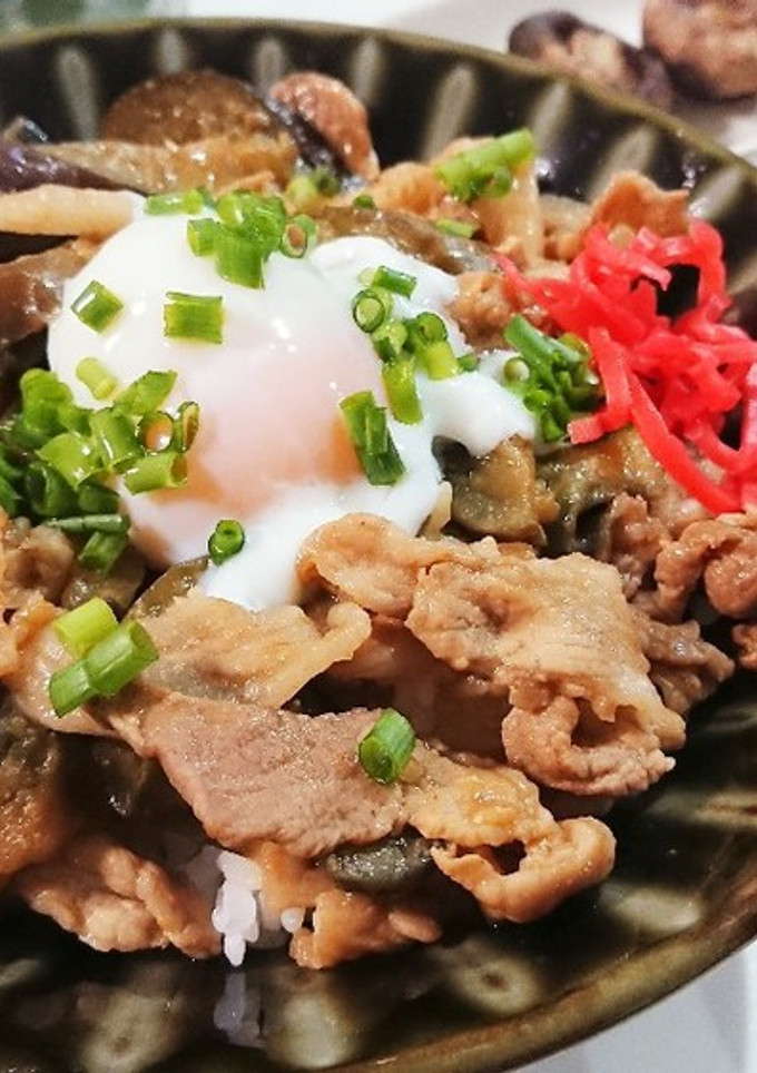ナスと豚肉のがつんと丼！-レシピのメイン写真