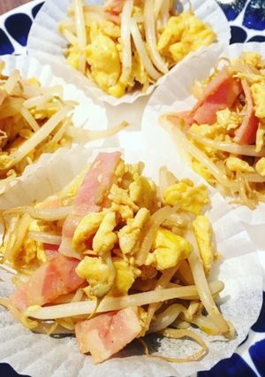 お弁当におすすめ◎もやしベーコンの卵炒め-レシピのメイン写真