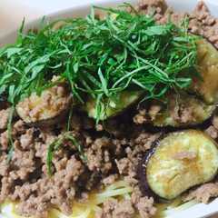 รูปของ 茄子の肉味噌パスタ