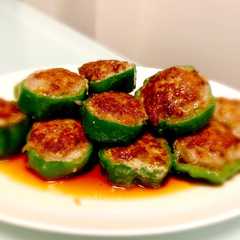 รูปของ 剥がれないピーマン肉詰め