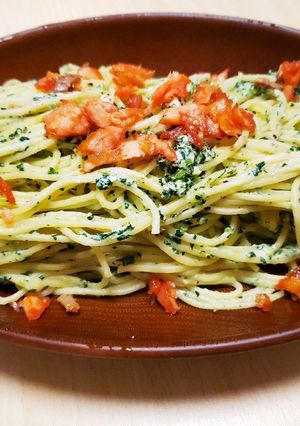 鮭と小松菜のチーズソースパスタ-レシピのメイン写真