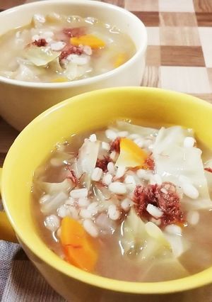 もち麦入り☆お腹満足コンビーフスープ-レシピのメイン写真