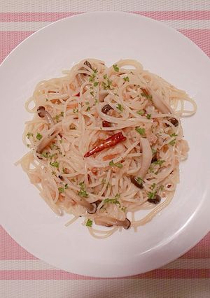 ホタテとしめじのペペロンチーノ-レシピのメイン写真