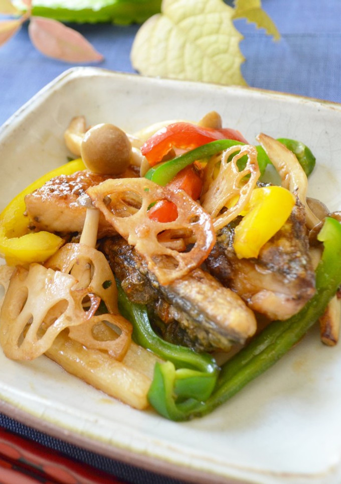 鯖と秋野菜のオイスターソース炒め-レシピのメイン写真