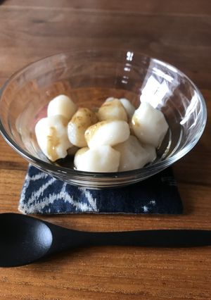 コンポートのシロップで☆珈琲黒みつ白玉-レシピのメイン写真