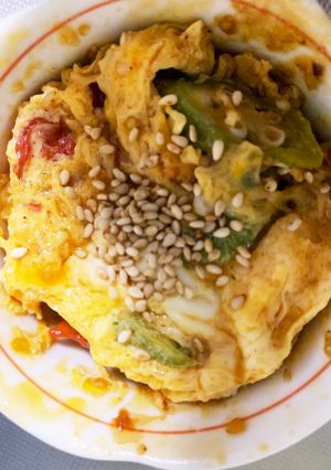 レンジでオクラとミニトマトの梅入り炒め風-レシピのメイン写真