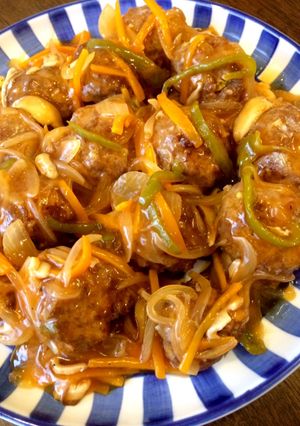 大きな肉団子♪野菜甘酢あんかけ♪-レシピのメイン写真