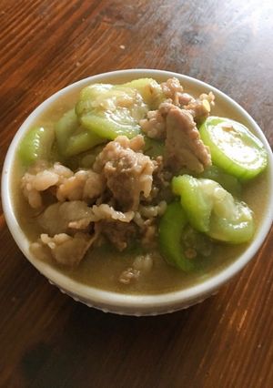 夏疲れ解消！へちまと豚肉の味噌炒め-レシピのメイン写真