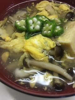 きのこと高野豆腐のかきたま汁-レシピのメイン写真