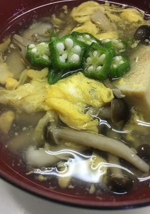 きのこと高野豆腐のかきたま汁-レシピのメイン写真