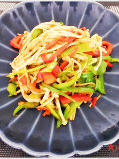 簡単節約☆ピーマンとエノキのカレー炒め-レシピのメイン写真