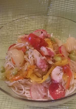 万能マリネ 冷製たこのパスタ-レシピのメイン写真