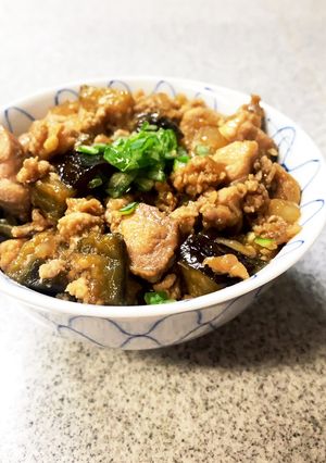 煮詰めるだけ！なすと鶏肉のしぐれ丼-レシピのメイン写真