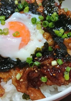 旨辛⭐豚バラ肉のスタミナ丼-レシピのメイン写真