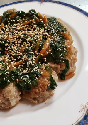 お疲れに! モロヘイヤの餡掛け肉団子-レシピのメイン写真