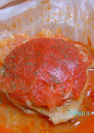 レンジで簡単！鶏のトマトソース煮-レシピのメイン写真