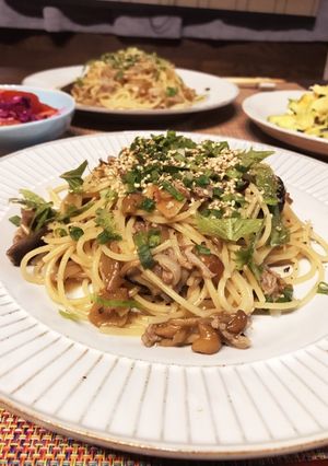 豚肉となめこの和風パスタ-レシピのメイン写真