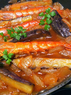 簡単美味♪海老とナスのトマトココナッツ煮-レシピのメイン写真