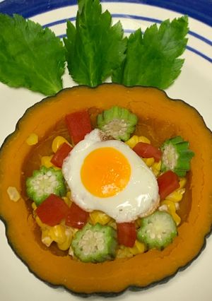 調味料なし!坊ちゃんかぼちゃの蒸しサラダ-レシピのメイン写真
