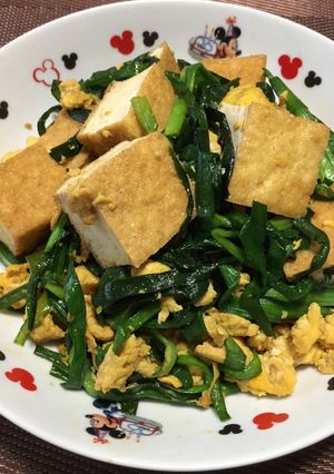 ニラタマ厚揚げ炒め!(^^)!-レシピのメイン写真