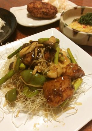 鮭ときのこの黒酢炒め-レシピのメイン写真