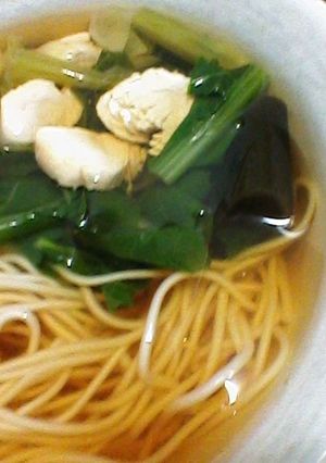 冷たーい！鶏青菜そうめん-レシピのメイン写真