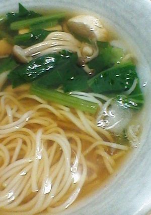 冷たーい!鶏きのこ青菜そうめん-レシピのメイン写真