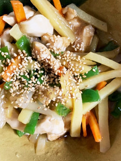 全てレンジ胸肉じゃがいも青椒肉絲風-レシピのメイン写真