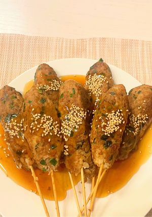 味付け簡単!ウマ!肉飯串焼き!-レシピのメイン写真