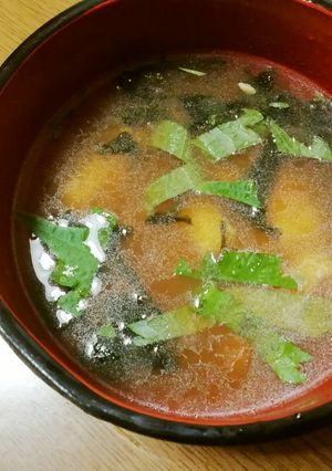 大葉とアオサの味噌汁-レシピのメイン写真