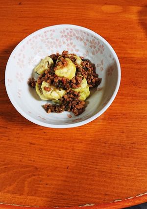 大豆ミートの肉味噌をかけました。-レシピのメイン写真