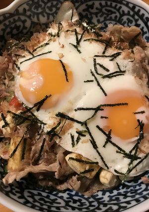 パプリカ＆ゴーヤーチャンプルー＋目玉焼き-レシピのメイン写真