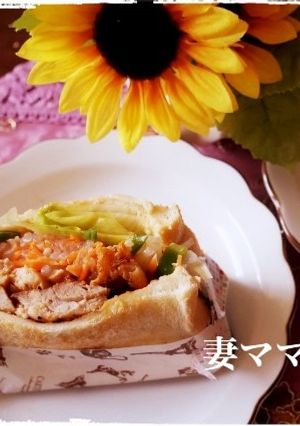 鶏の照り焼きサンド（甘酢野菜入り）-レシピのメイン写真