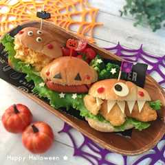 A picture of 簡単&可愛いハロウィンサンド☆キャラ弁.