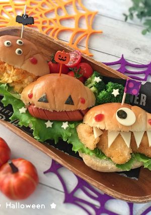 簡単&可愛いハロウィンサンド☆キャラ弁-レシピのメイン写真