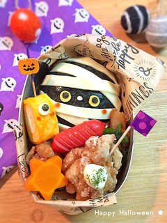 チーズのミイラおにぎり弁当☆キャラ弁-レシピのメイン写真