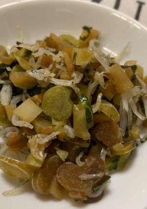 ブロッコリー茎と葉のジャコあえ-レシピのメイン写真