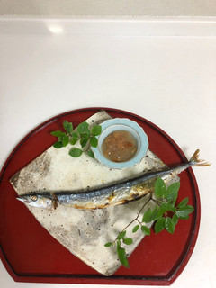 秋刀魚の塩焼き に梅ぼしのあんかけ-レシピのメイン写真