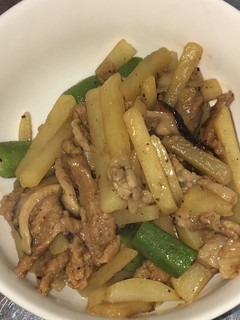 大豆肉とじゃがいもとオクラのマー油炒め-レシピのメイン写真