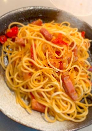 ミニトマトとベーコンのオイルパスタ-レシピのメイン写真
