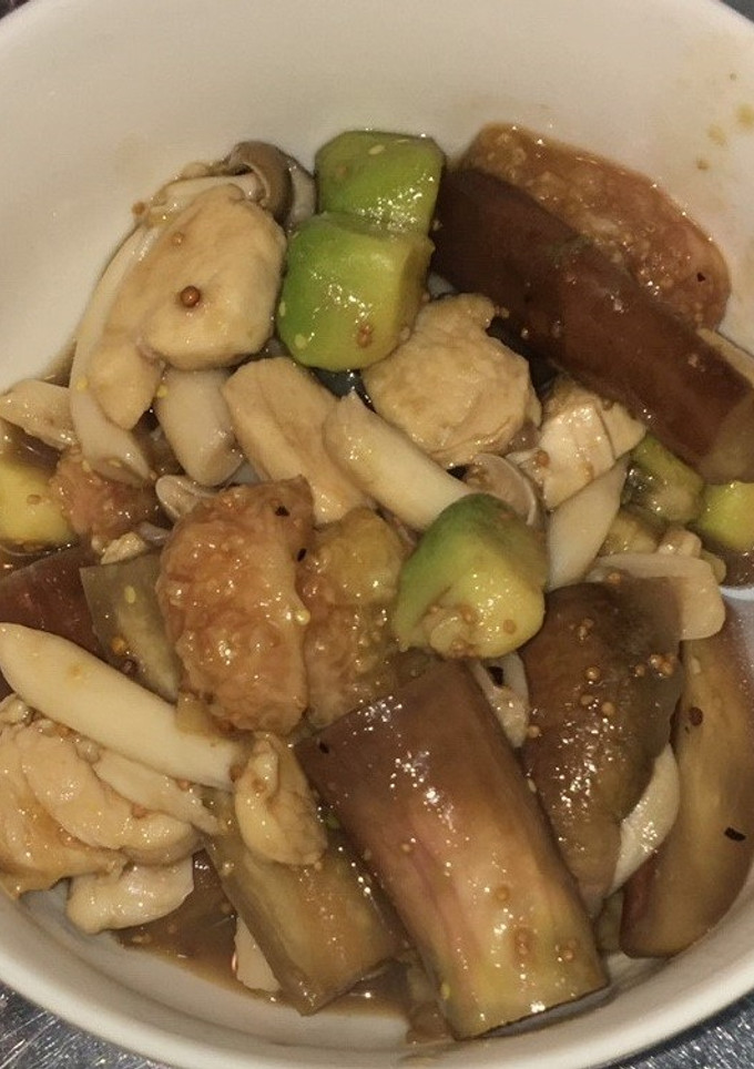 ささみと茄子のいちじくとブドウ酢の炒め物-レシピのメイン写真