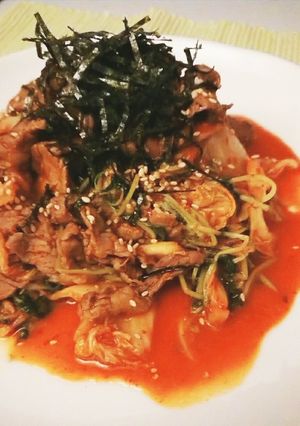 うまうま☆牛肉と豆苗の牛キムチ-レシピのメイン写真