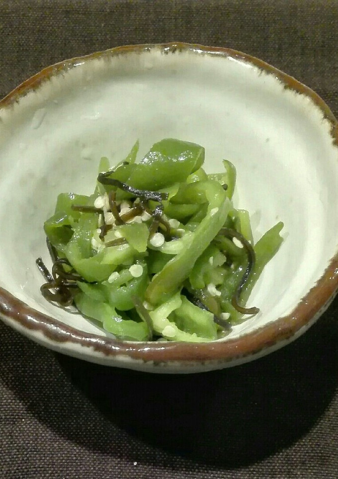 減塩　簡単!!ピーマンの塩昆布和え-レシピのメイン写真