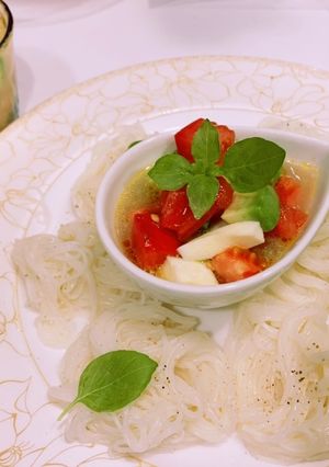 イタリアンなカプレーゼのそーめん-レシピのメイン写真